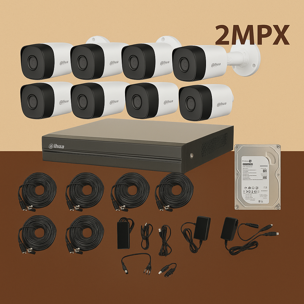 Camaras de Seguridad TUBO 720p Kit 8