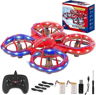 Drones for Kids 8-12: Spider Toy Stunt Drone With 5D Obstacle Avoidance, 3D Flip, Auto Hovering Indoor Drone, 2 Battery Kids RC Quadcopter With Led Lights RC Helicopter for Adults Kid