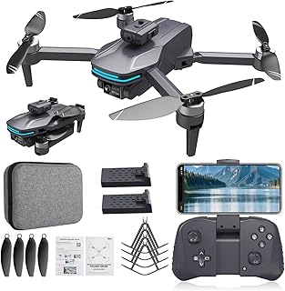 Foldable 4K Drone for Beginners with Dual Adjustable Cameras, Brushless Motors, Obstacle Avoidance, Altitude Hold, Headless Mode, One-Key Takeoff, 2 Batteries, Carrying Case Included