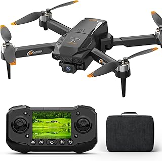 Drone with Camera for Adults, 1080P HD Drones with LCD Screen Controller with 8GB SD Card, Brushless Motors Quadcopter for Beginners, Stable Hover, Waypoint Fly, One-Key Takeoff/Landing, Portable Drone for Kids