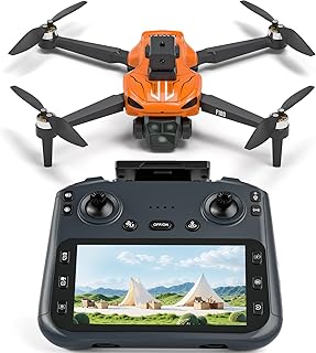 F180 Drones with 4K Camera Adults 4.5" LCD RC Screen, Follow Me Professional Drone GPS Auto Return Home, 5GHz FPV Real-Time RC Quadcopter Dron for Beginner, SD Card, Long Flight Time Under 249g