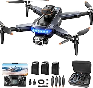 GPS Drones with 4K Camera for Adults Under 249g, P17 Drone with Brushless Motor 5G Transmission, 3 Batteries, Follow Me, Smart Return Home, Foldable FPV Drone for Long Distance (Black)