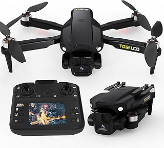 Brushless Motor Drone with LCD Screen Remote Control Drone for Beginners Drones with Camera Foldable RC Quadcopter for Adults TD12LCD