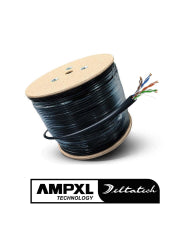 AMPXL CABLE UTP EXTERIOR CAT5E BOBINA 50%CU 50%AL 305M 24 AWG NEGRO
