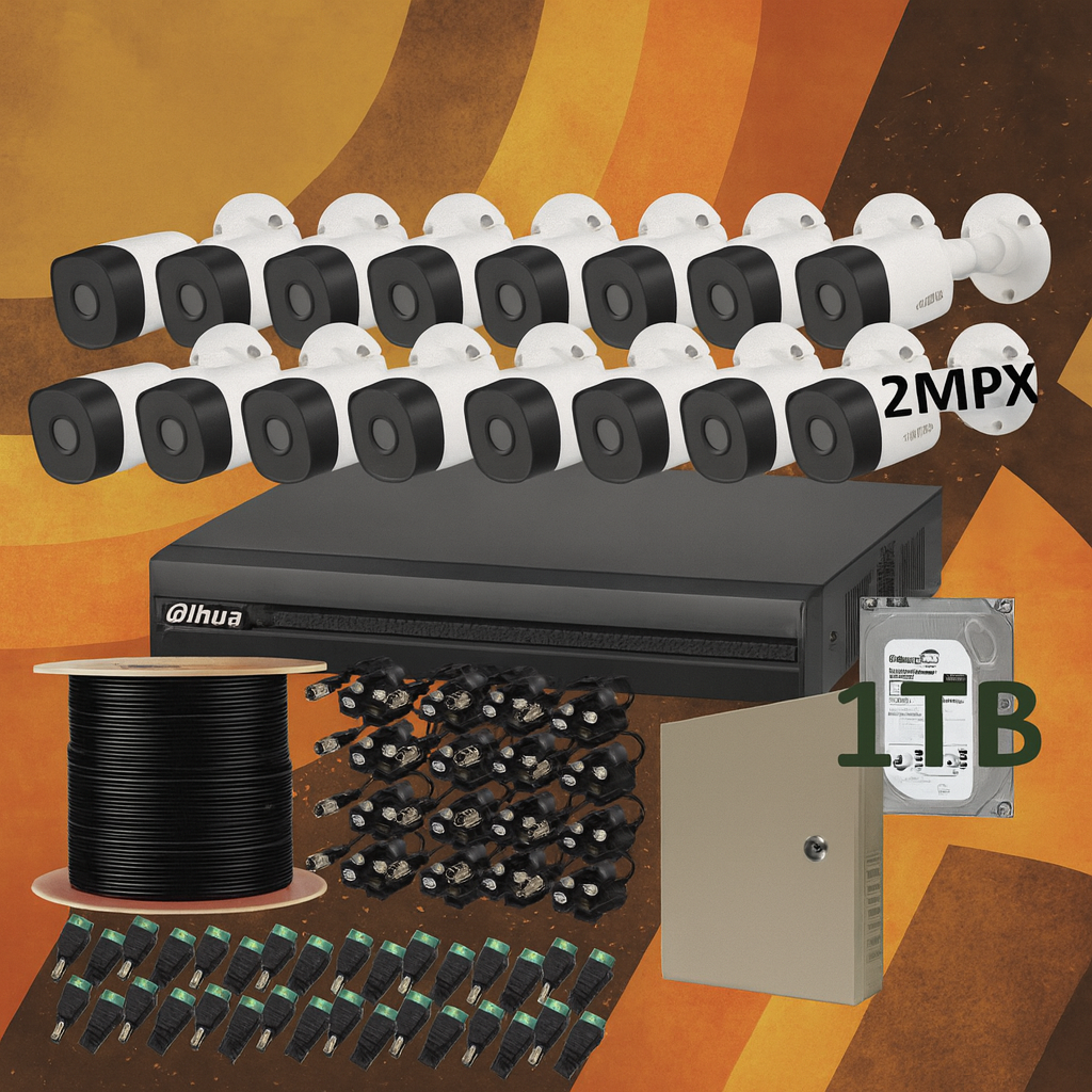 Camaras de Seguridad TUBO 720p - 1080p KIT 16