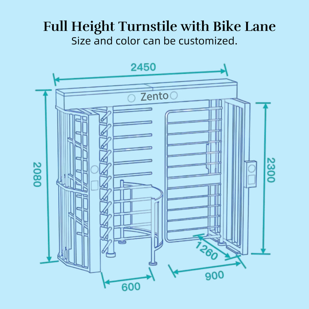 Torniquete de seguridad de altura completa con control de acceso biométrico anti-colapso