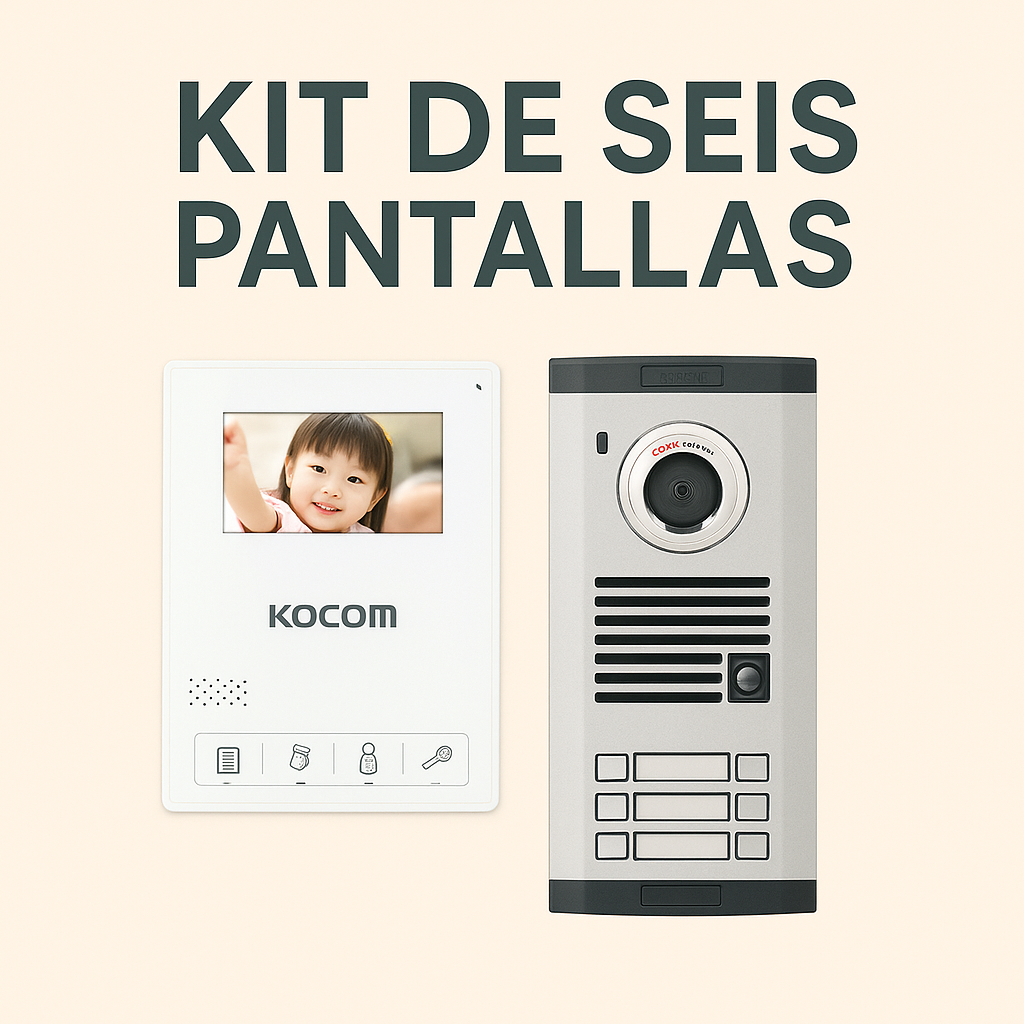 PORTERO DE VIDEO KIT 6 PANTALLAS ( KIT MEDIO)