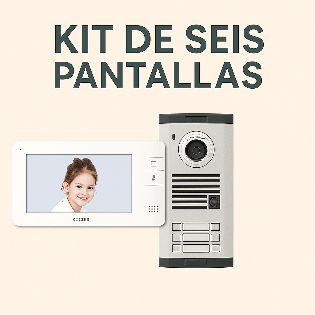 PORTERO DE VIDEO KIT 6 PANTALLAS ( KIT ECONÓMICO)
