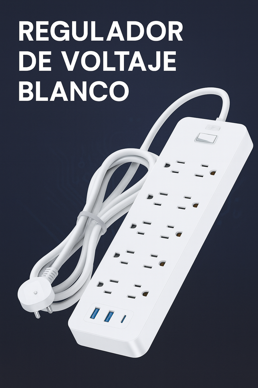 -REGLETA DE 10 ENCHUFES BLANCO