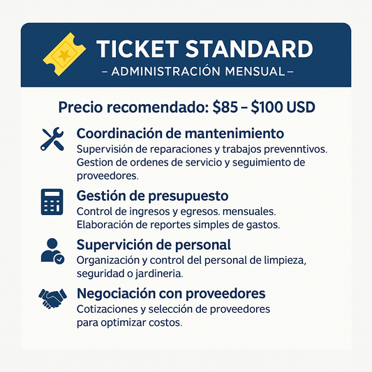 🎟 Ticket Standard – Administración Mensual