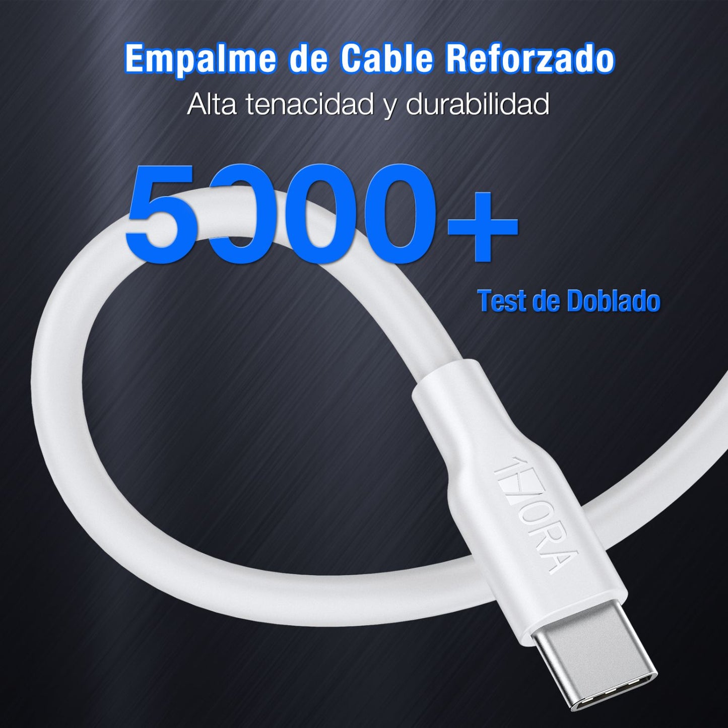 CABLE USB TIPO C A TIPO C 60W 3A L-1.2m