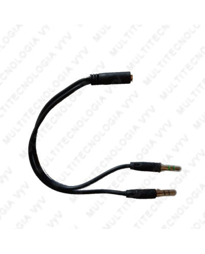 CABLE DE AUDIO 3.5MM 1 HEMBRA 2 MACHO MIC+SPEAKER