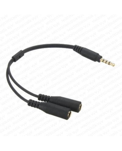 CABLE DE AUDIO 3.5MM 1 MACHO 2 HEMBRA MIC+SPEAKER