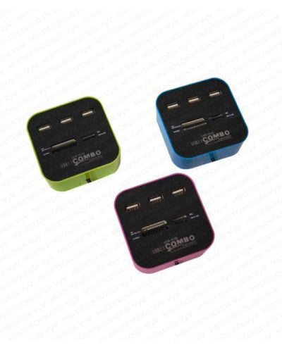 HUB USB 2.0 3 PUERTOS MAS LECTOR TARJETAS MOD: CR-92
