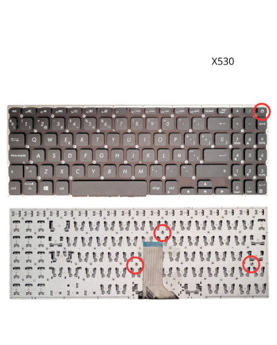 TECLADO PARA ASUS 15 X530 K530 S530F S530UA X530FA X530UN NO FRAME SMALL ENTER