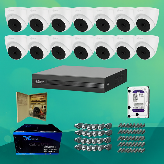 Camara de Seguridad DOMO 720p Kit 16 Camaras