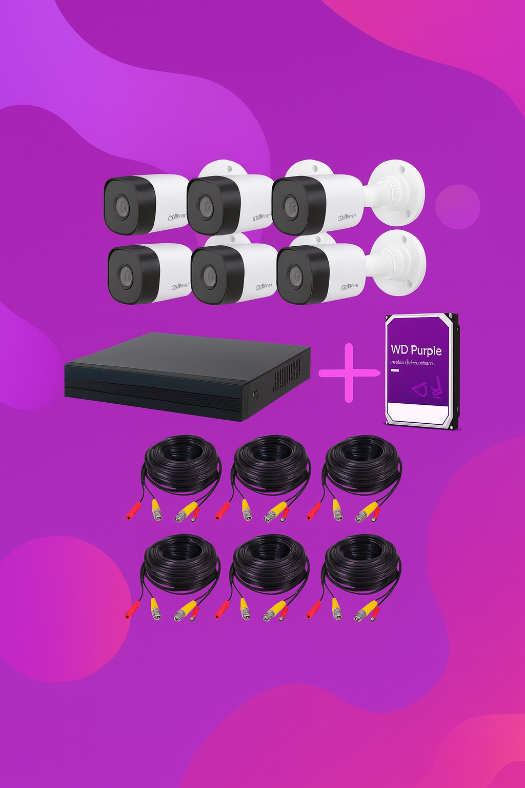 Camaras de Seguridad tubo 720p kit 6