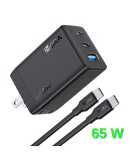 COMBO CARGADOR TIPO C TIPO C CABLE L-2m PD 65W NEGRO MOD. GAR322N