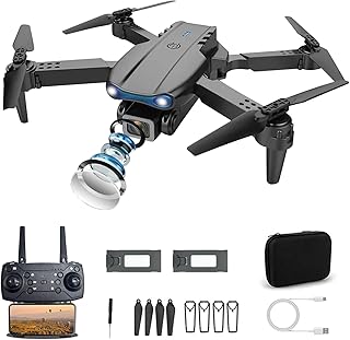 Foldable Drone for Beginners with 1080P Dual Cameras, One-Key Takeoff/Landing, Headless Mode, Altitude Hold, Gesture Control, Real-Time Transmission, LED Lights, Portable Design (2 Batteries)