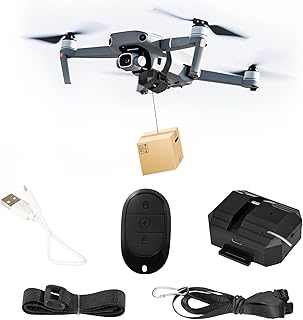 Drone Airdrop System for DJI Mini 4 Pro/Air 3/Mavic 3 Pro & More - Universal Payload Release Device with 750g Capacity, 1KM Remote Control for Fishing Bait, Weddings, Rescue (Secure Velcro Mount)