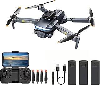 drone optical flow positioning, electric adjustment, three camera obstacle avoidance, brushless motor, gray camera drone, suitable for beginners and adults (three batteries)