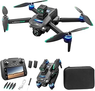 GPS Drone with 8K UHD EIS Camera for Adults, 5G WiFi FPV RC Quadcopter with Brushless Motors, Optical Flow Positioning, Obstacle Avoidance, Auto Return, Follow Me, 2 Batteries (Black)