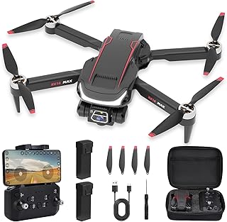 Drone with Camera for Beginner,Brushless Motor 1080P HD Drones for Adult&Kids, Drone with Optical Flow Localization, Altitude Hold, RC Quadcopters Drone with Obstacle Avoidance &One Key Take Off/Land(2 1800mAh battery)