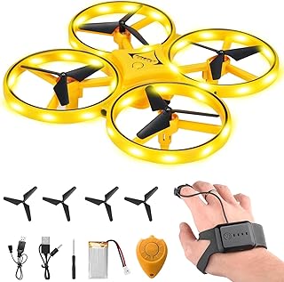 2025 Upgraded Hand Controlled Drone for kids,Somatosensory aircraft with Smart Watch Controlled, Gesture sensing aircraft Cool LED Remote Control Drone 360° Flips,quadcopter,Toys Gifts for Boys and Girls