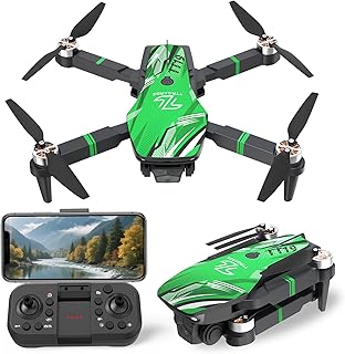 TT19 Drone with 1080P Camera for Adults, Drones with 270° Obstacle Avoidance Function, Brushless Motor, Level 3 Wind Resistance, Foldable Quadcopter Mini Drone for Beginners, Green