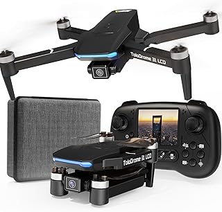TD31LCD RC Drone with LCD Screen, Foldable Drone for Beginners Digital Image Real-time Transmission, Fine Tuning Function Brushless Motor Drones for Adults
