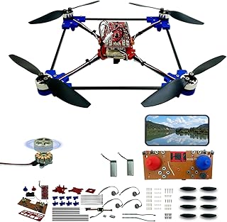 Quadrotor Drone DIY Kit: A Unique STEM Project with Brushless Motor, Optical Flow Hovering, One-Click Takeoff and Landing, and 360° Flip for DIY Enthusiasts to Learn Drone Basics