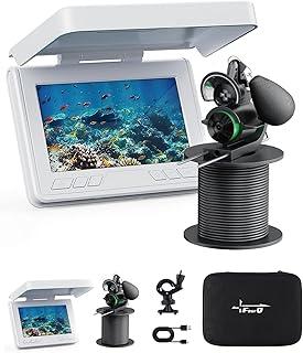 FourQ Underwater Fishing Camera,Fishing Camera Ice vexilar Fish find 4.3inch Hd LCD Display Underwater W/ 5000mah Li-Battery,65ft Cable and 12pcs Ir Lights for Boat Lake Kayak Ice Fishing (65FT)