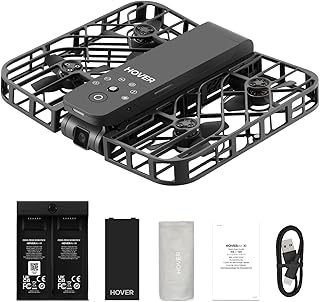 X1 Drone with Camera, Self-Flying Camera Drone with Follow Me Mode, Foldable Mini Drone with HDR Video Capture, Palm Takeoff, Intelligent Flight Paths, Hands-Free Control Black (Combo)