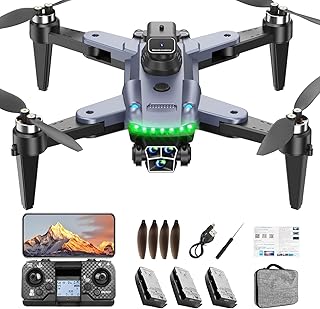 GPS Drone with 4K Camera for Adults, S166 Drone Under 249g 5GHz Transmission 3 Batteries, 90° Adjustable Lens, Auto Return, Follow Me, Brushless Motor Drones for Adults and Beginners (Black）
