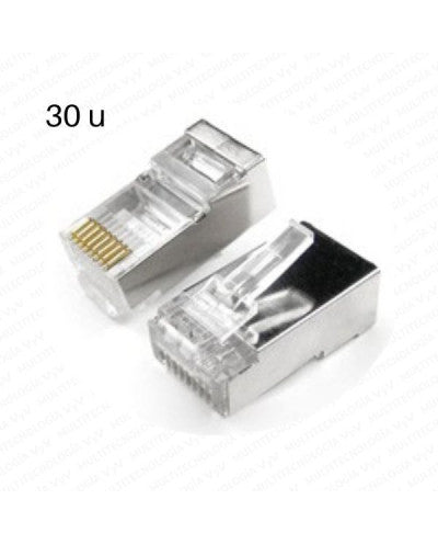 CONECTOR RJ45 FTP BLINDADO 30 MICRAS FUNDA 50U