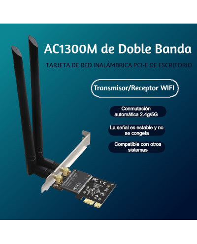 TARJETA PCI EXPRESS LAN WIRELESS 1200 MBPS 2 ANTENAS