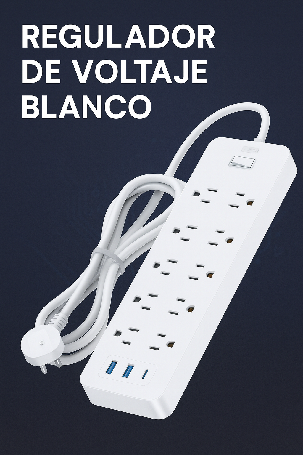 -REGLETA DE 10 ENCHUFES BLANCO