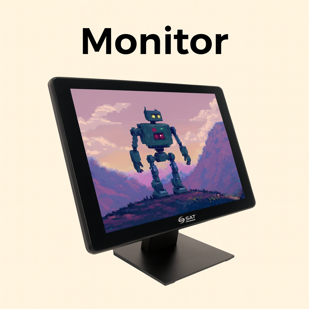 MONITOR SAT 9.7INC. 10-Point-Touch 1024X768 VGA-HDMI USB NEGRO