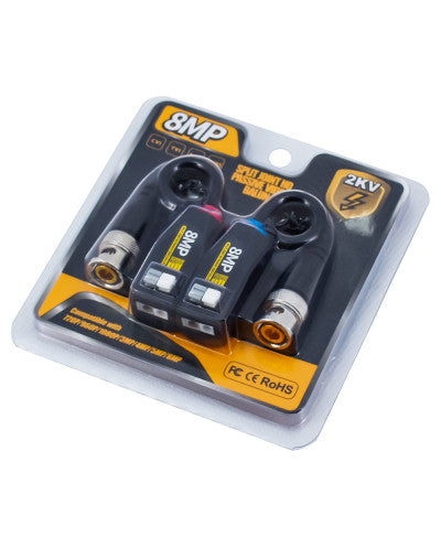 BALUN VIDEO PASIVO 8MP 4K AMARILLO