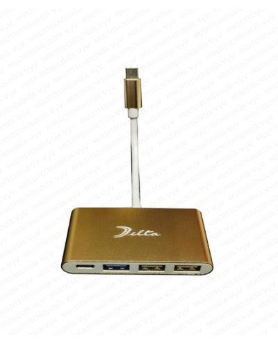 HUB USB TIPO C A 1 PTO USB 3.0 + 2 PTOS USB 2.0 TAMA¥O 10 CM (GEN 2)
