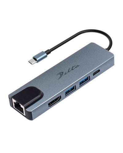 HUB USB TIPO C MOD. BYL-2007 5 PUERTOS (HDMI+USB3.0+USB2.0+RJ45+PD)