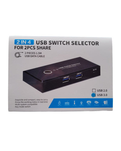 SWITCH USB 3.0 (4 PTOS) PARA COMPARTIR CON 2 PCs