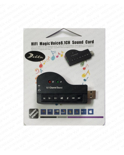 TARJETA EXTERNA USB DE SONIDO 2 ENTRADAS 8.1 CANALES