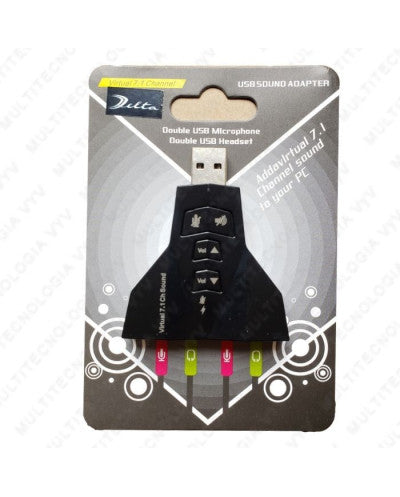 TARJETA EXTERNA USB DE SONIDO 4 ENTRADAS 7.1 CANALES